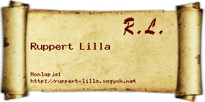 Ruppert Lilla névjegykártya
